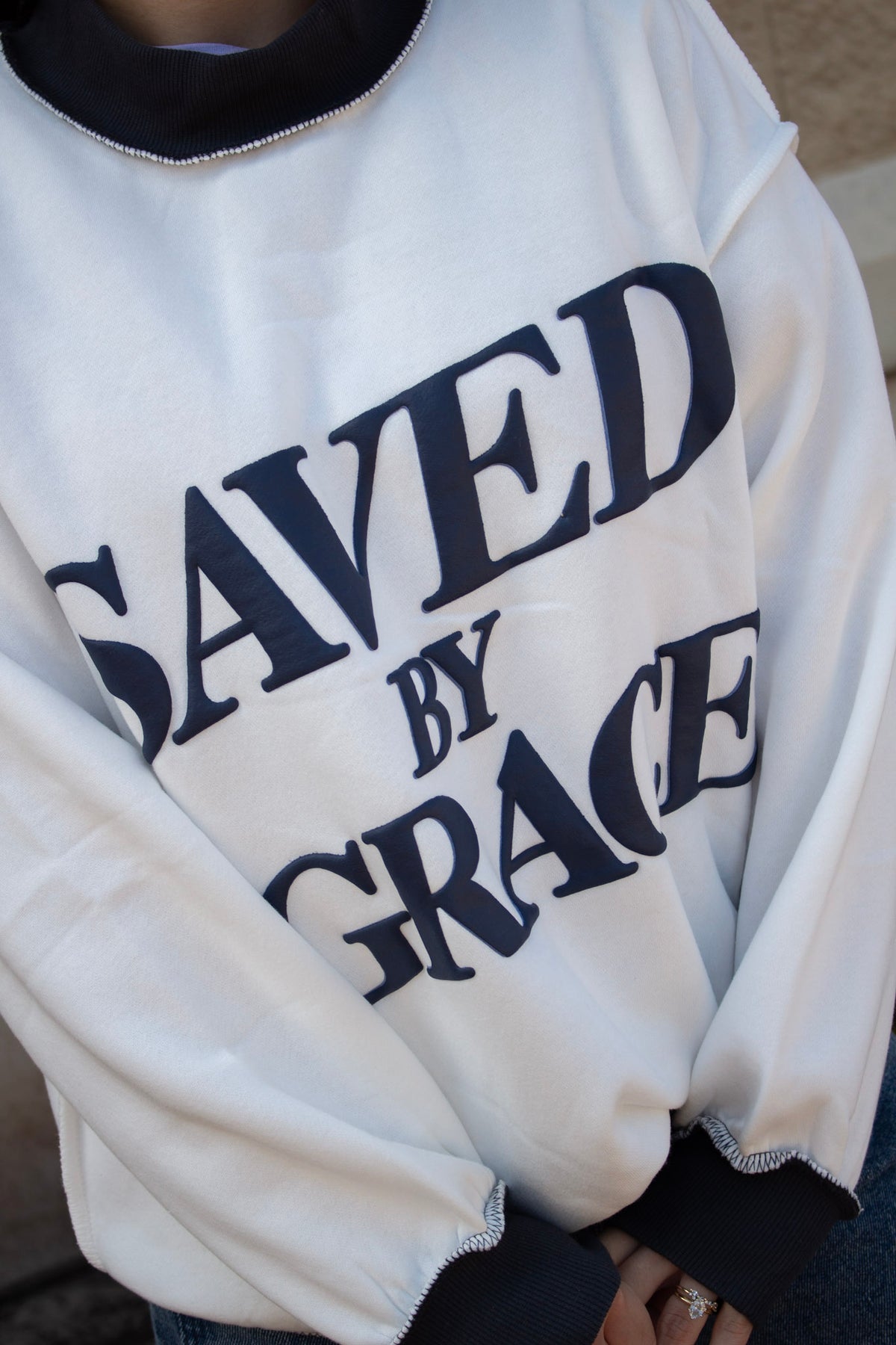 Saved By Grace Mock Neck