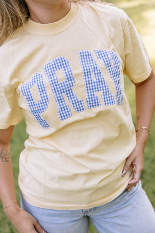 Gingham Pray Tee