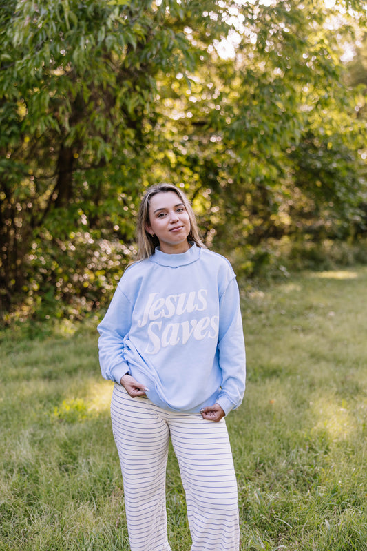 Jesus Saves Mock Neck