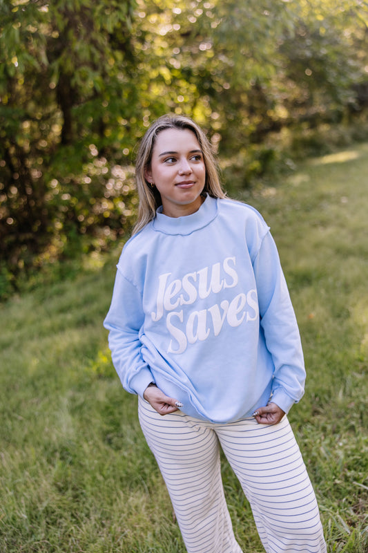 Jesus Saves Mock Neck