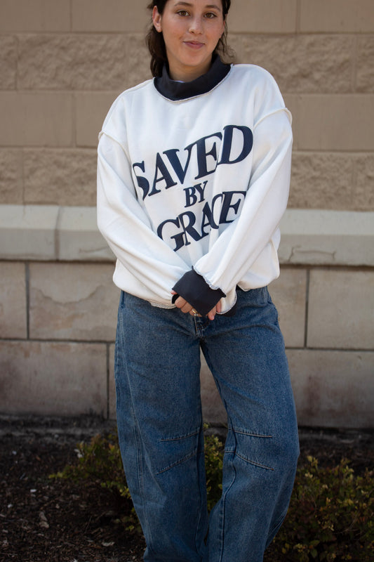 Saved By Grace Mock Neck