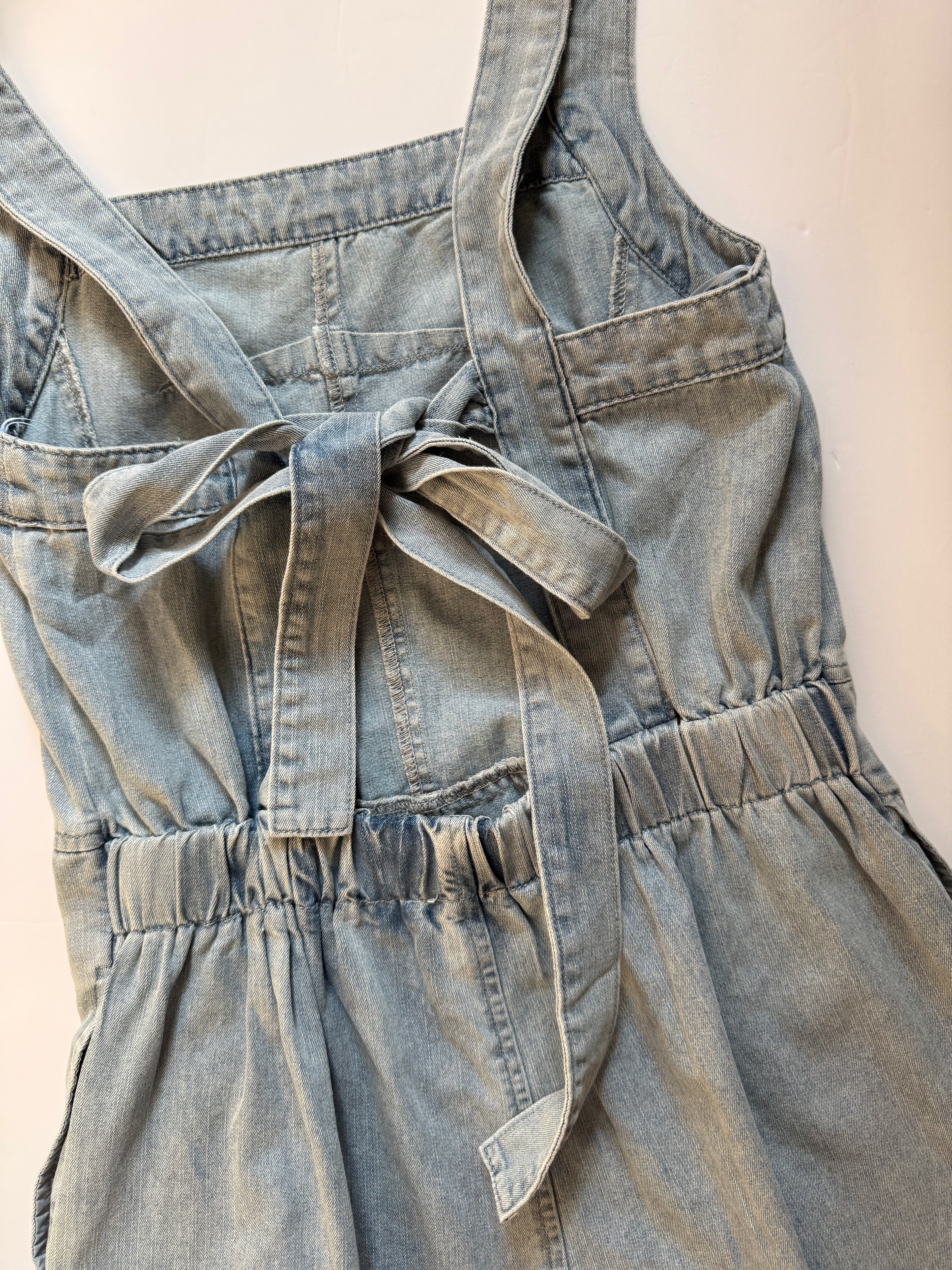 Bow Tie Denim Romper