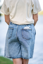 High-Rise Denim Shorts