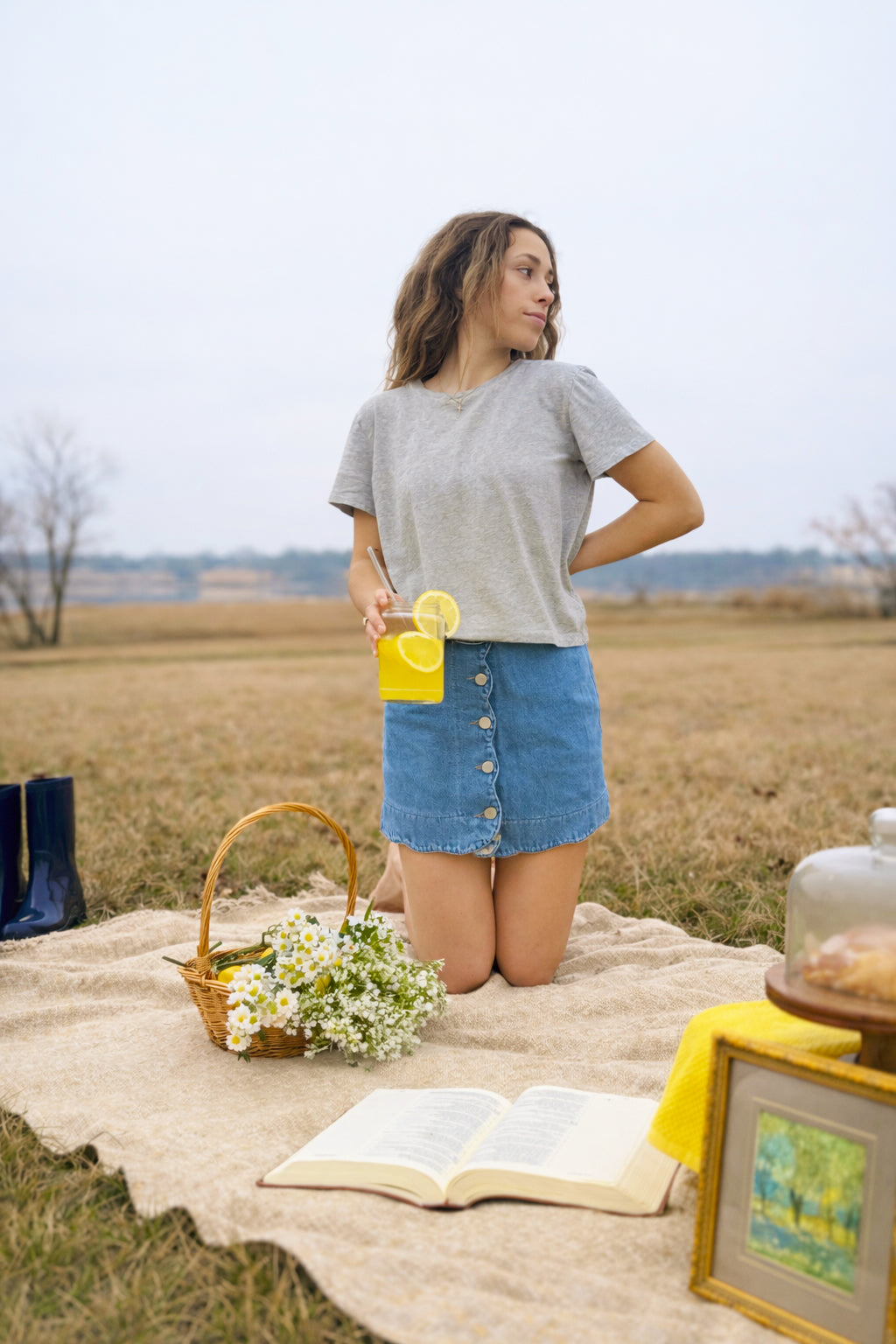 Faithful Fields Denim Skirt