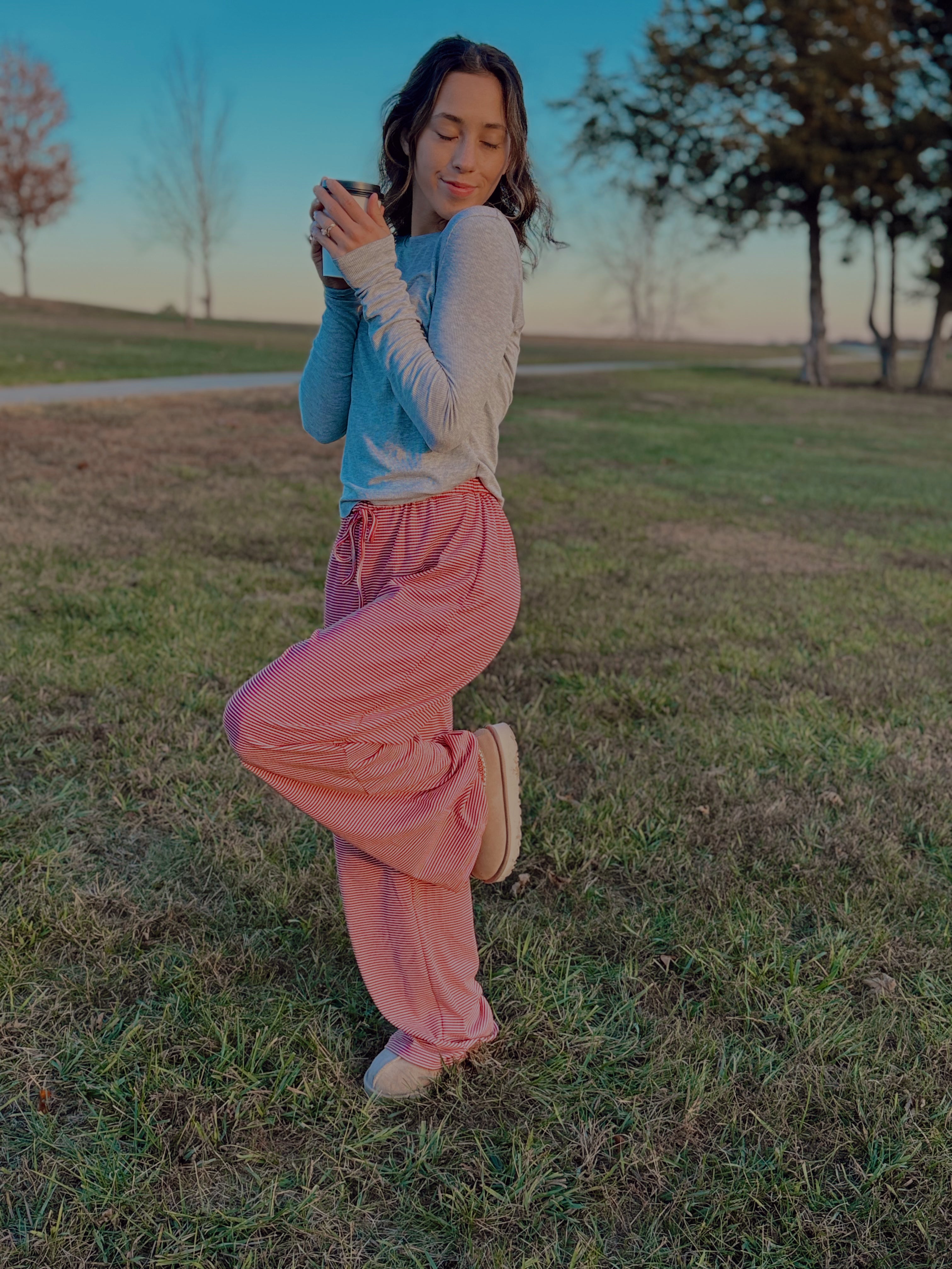 Holiday Grace Striped Sweatpants