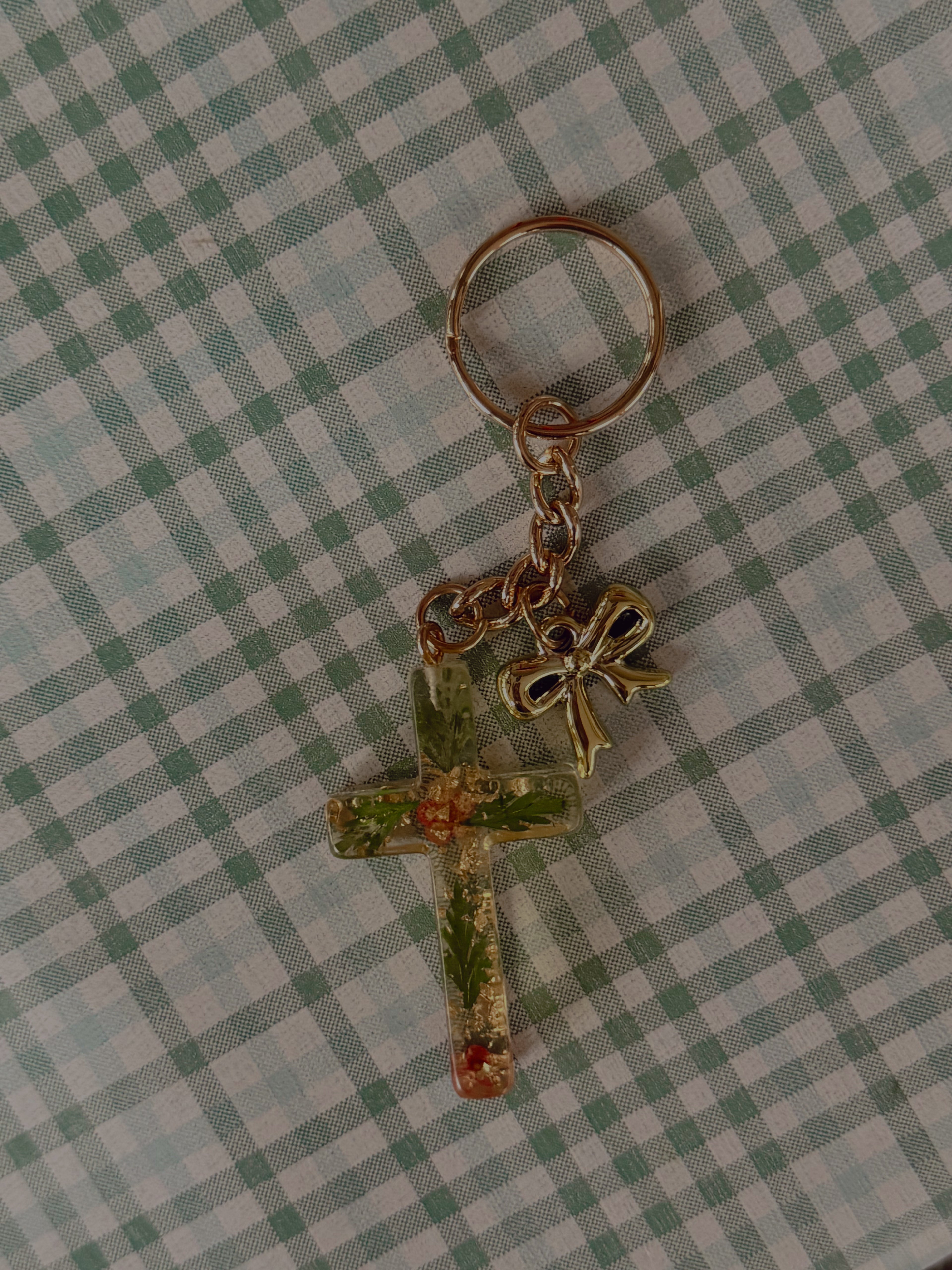 Heavens Bow Cross Keychain