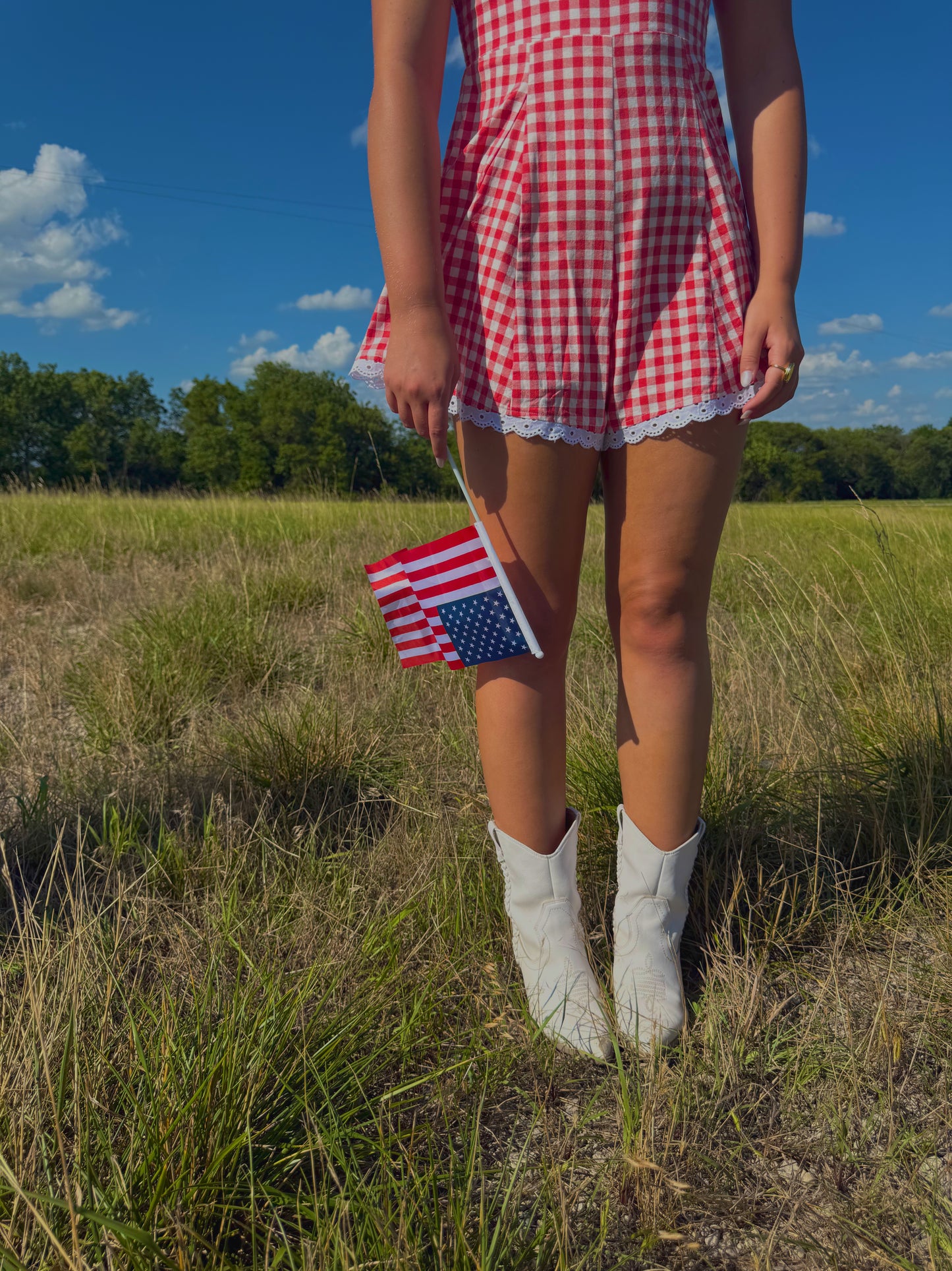 Cherry Red Flare Leg Romper