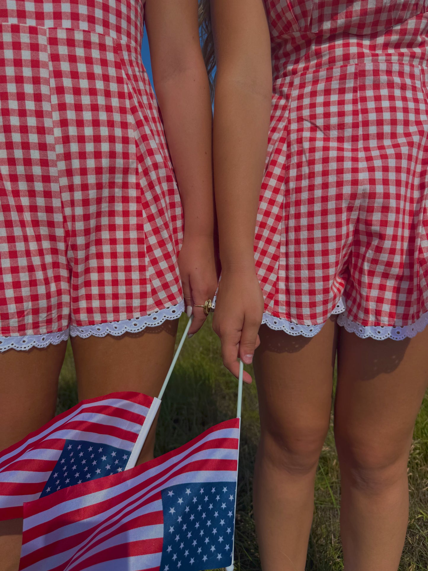 Cherry Red Flare Leg Romper