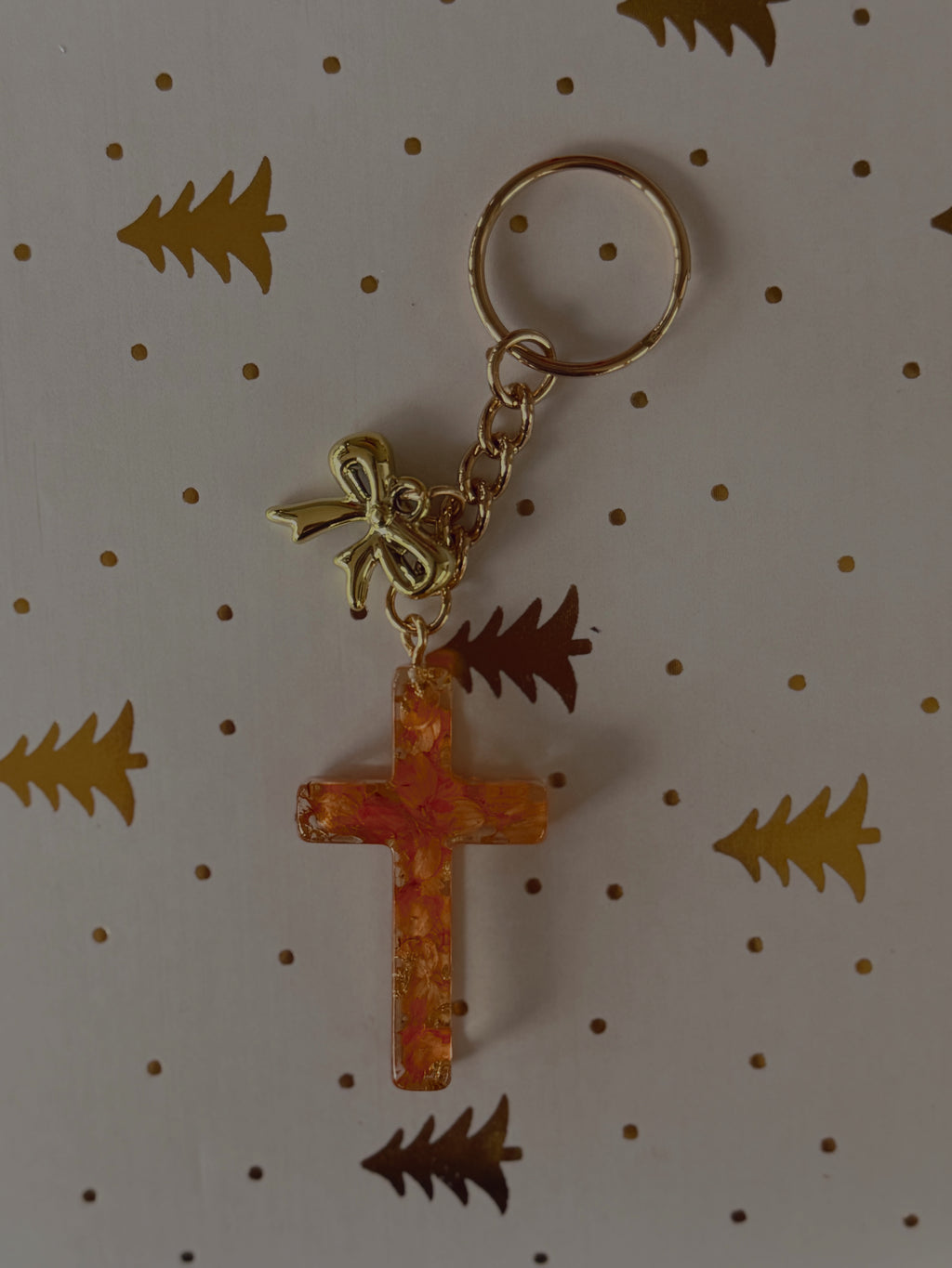 Heavens Bow Cross Keychain