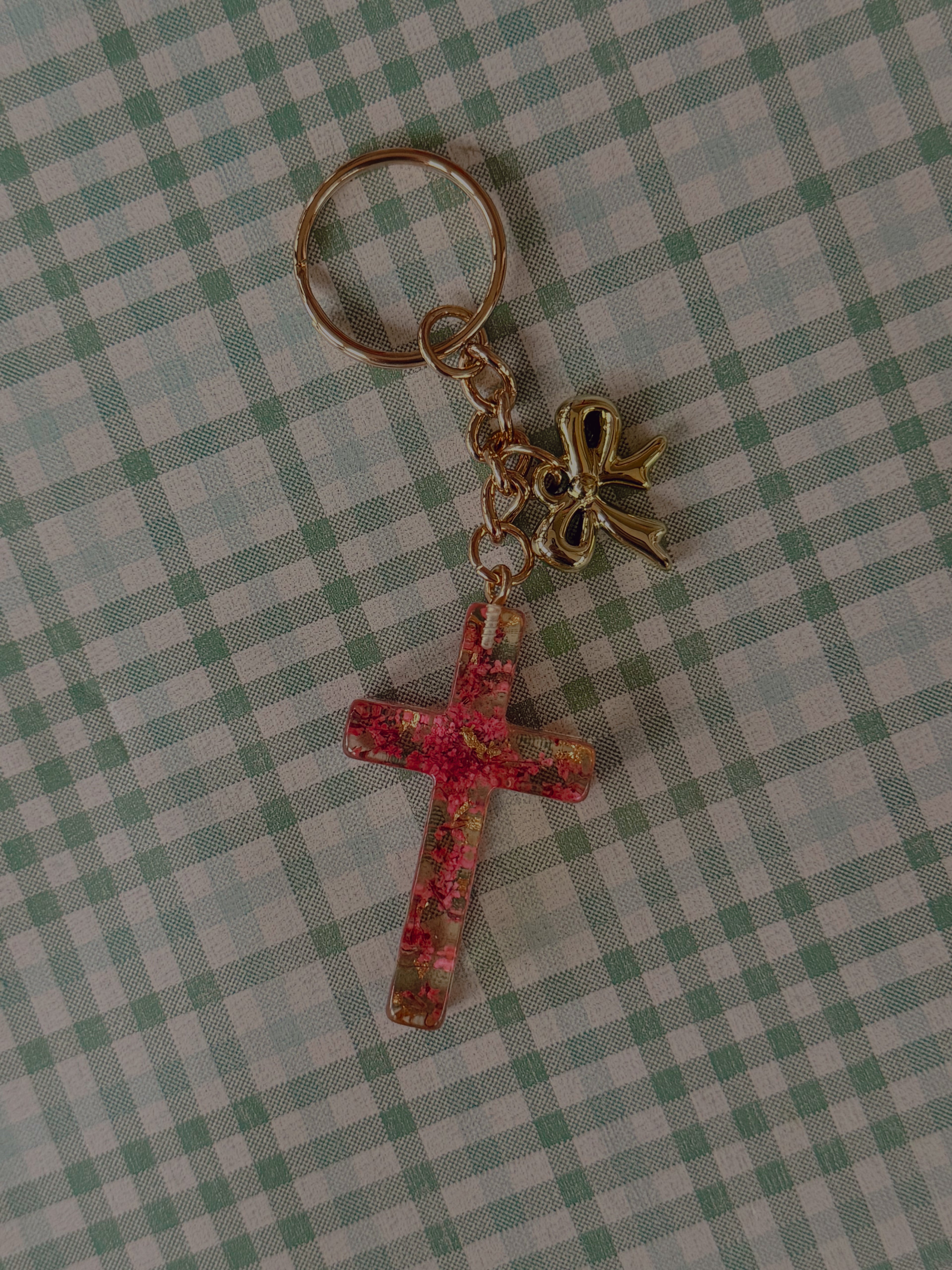 Heavens Bow Cross Keychain