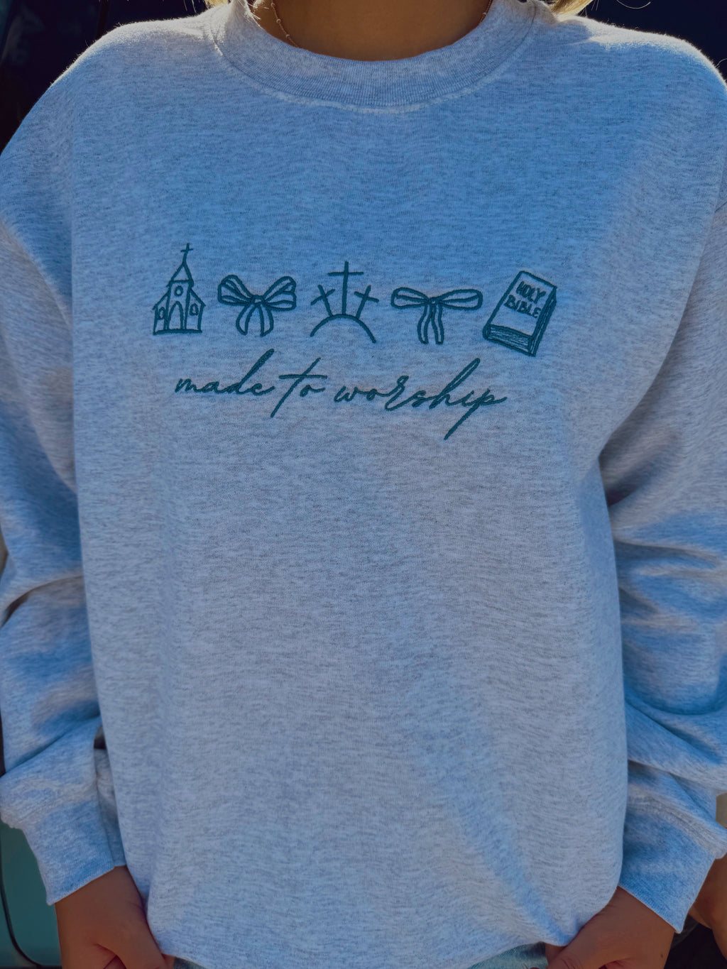 Made To Worship Embroidered Crewneck