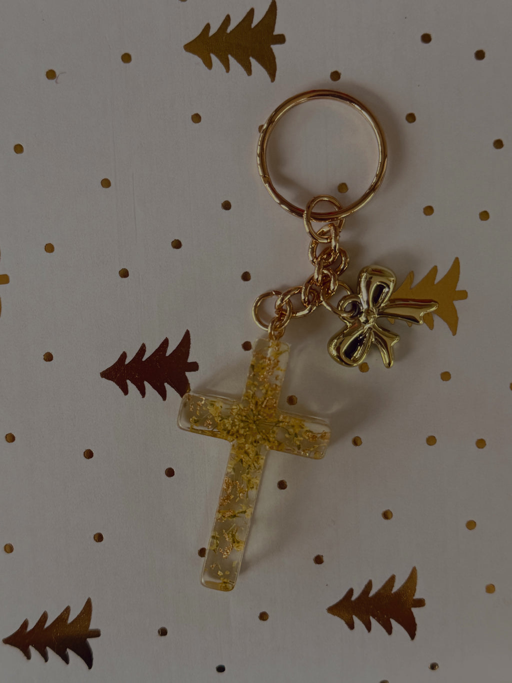 Heavens Bow Cross Keychain