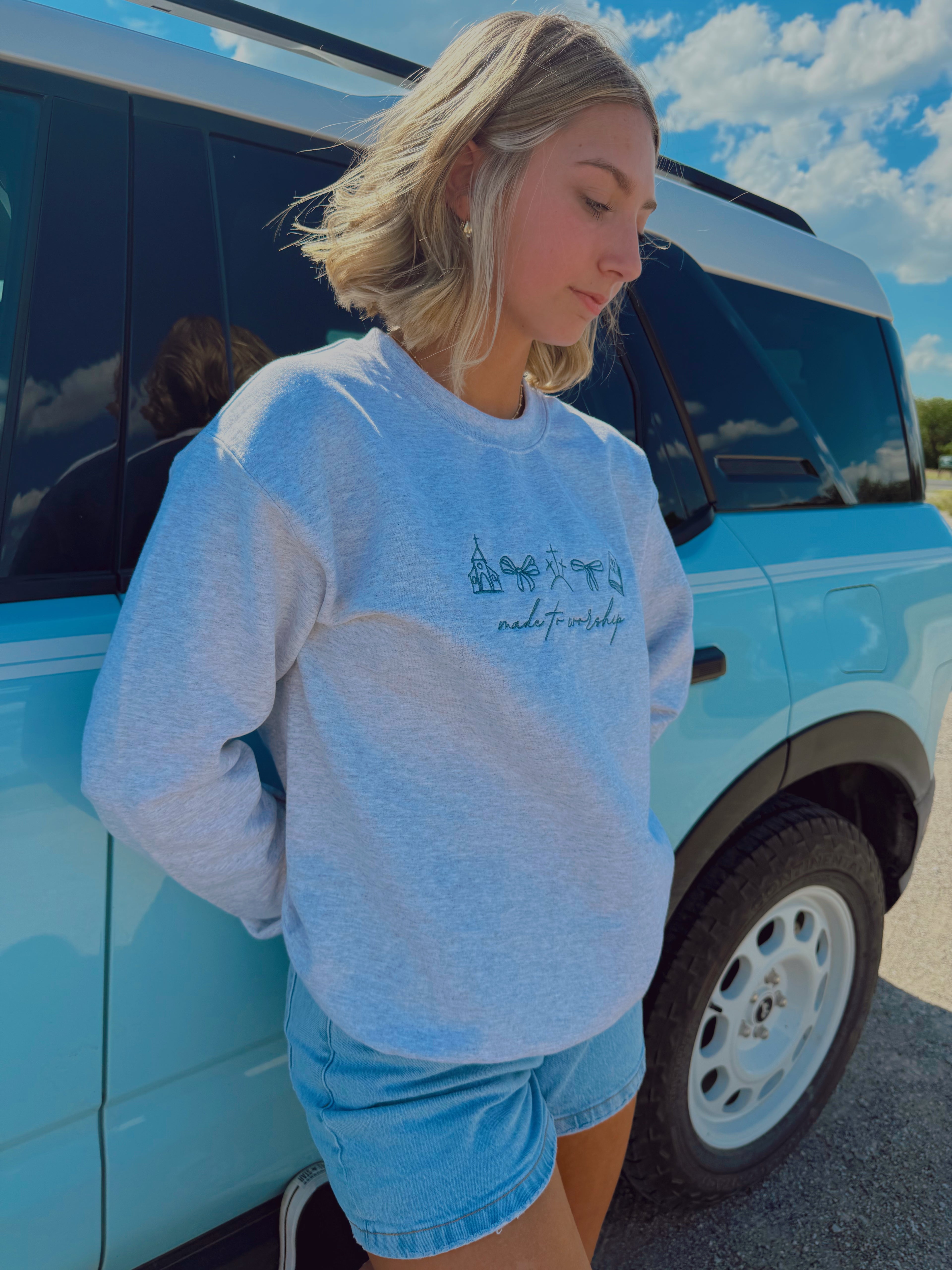 Made To Worship Embroidered Crewneck