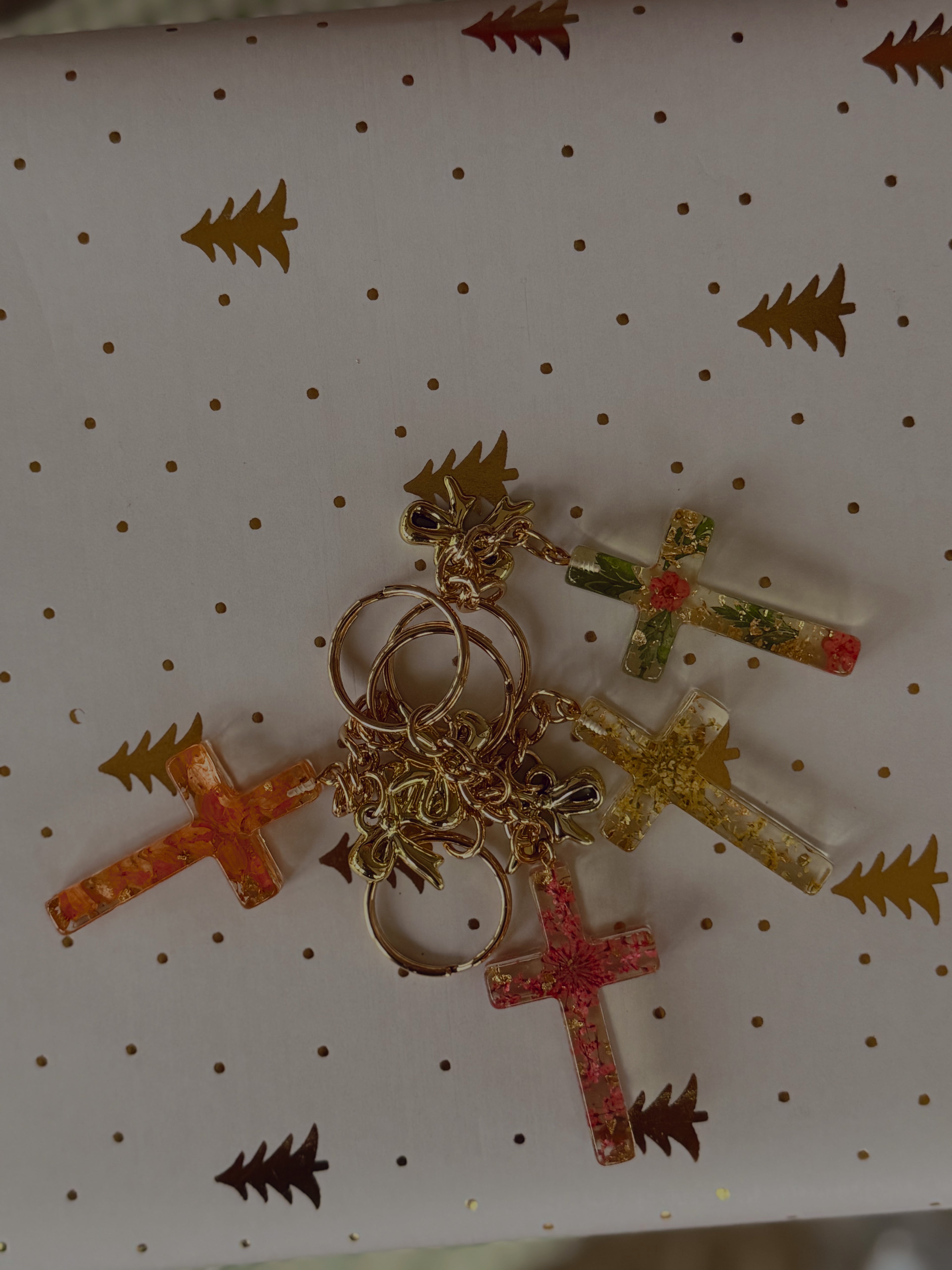 Heavens Bow Cross Keychain