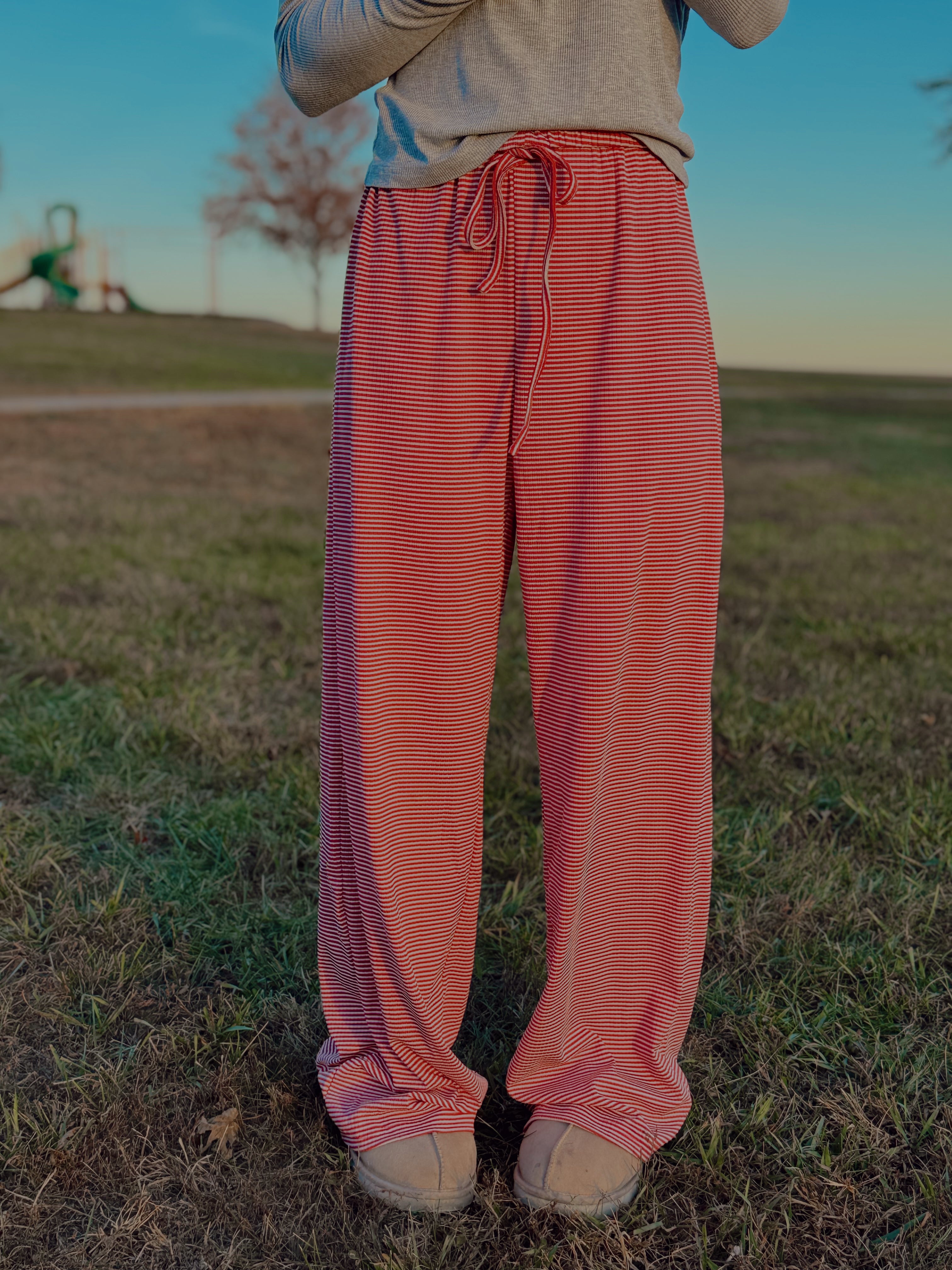 Holiday Grace Striped Sweatpants